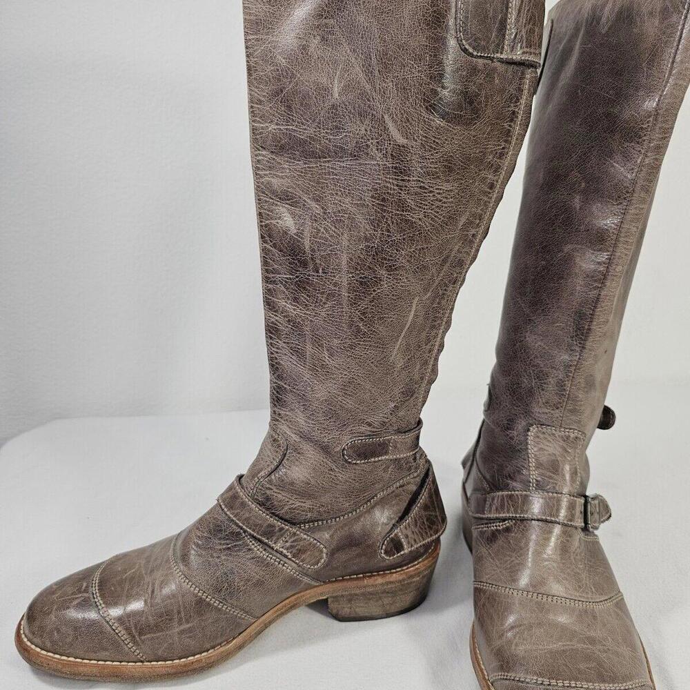 Belstaff Trialmaster 1955 Low Heel Leather Biker Boots Brown Womans EU 37 US 6.5 - Picture 6 of 14